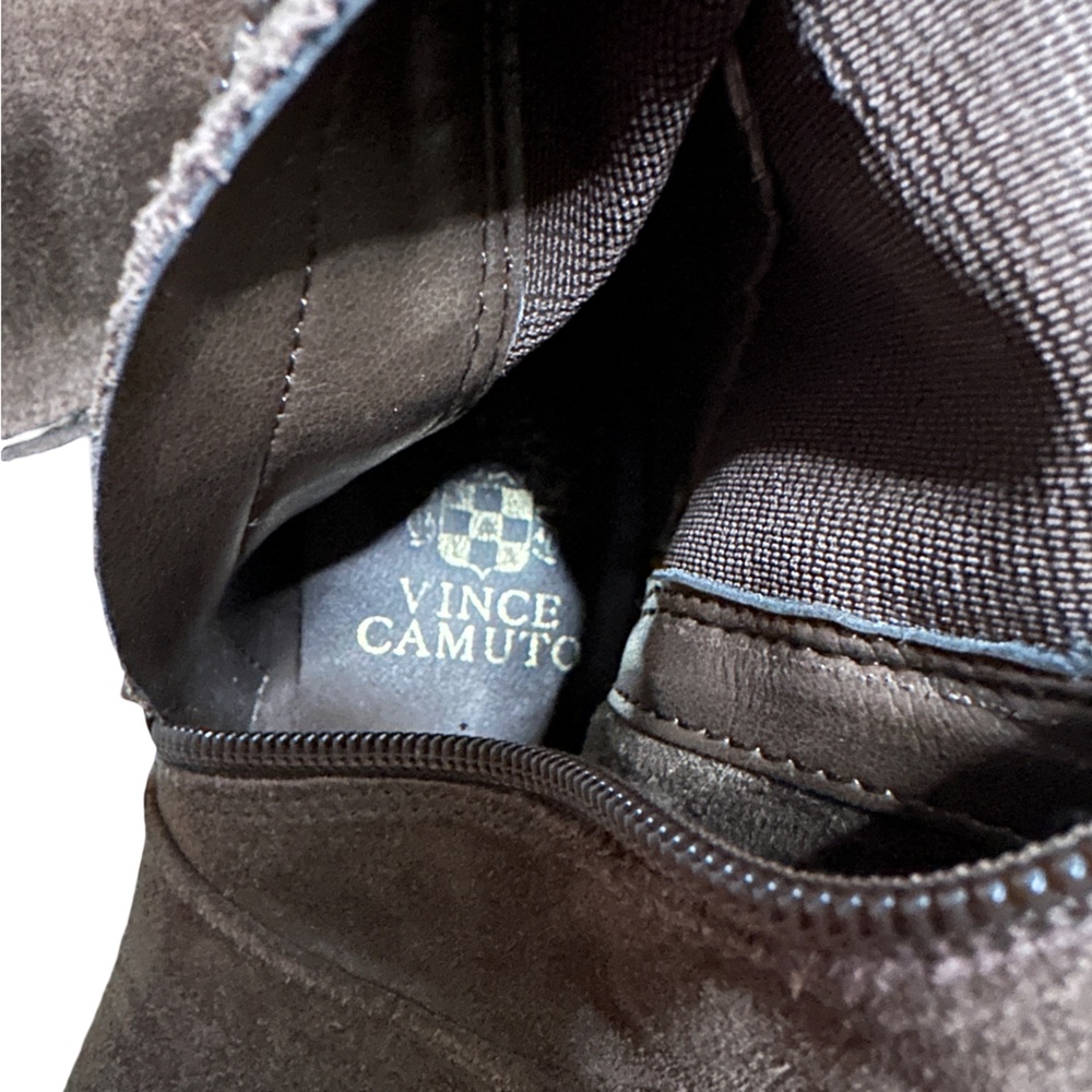 Vince Camuto Chocolate Knee High Boots with Gold Accents - Picture 7 of 10